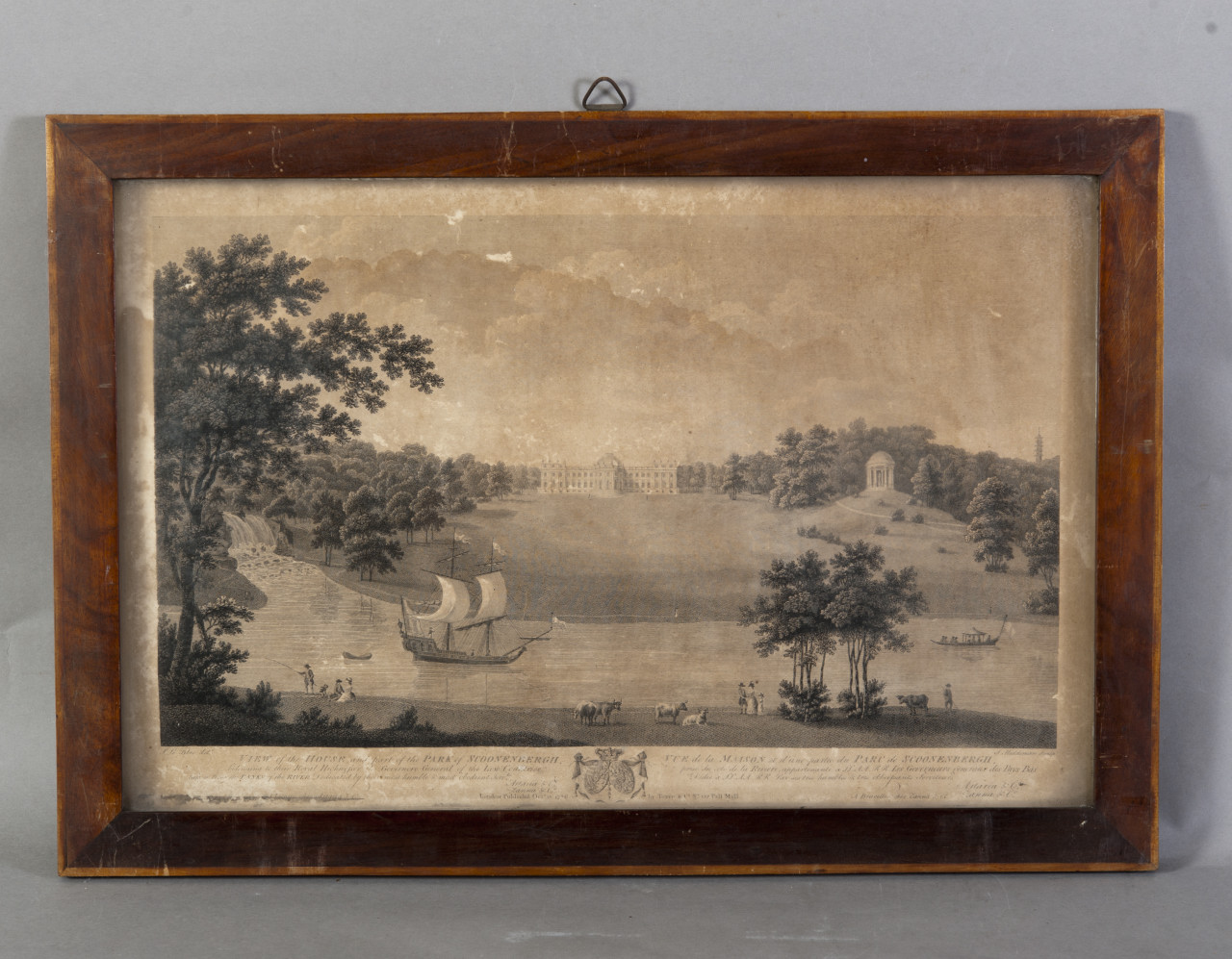 Veduta di una dimora dell'Europa settentrionale con parco (stampa) - ambito francese (sec. XIX)