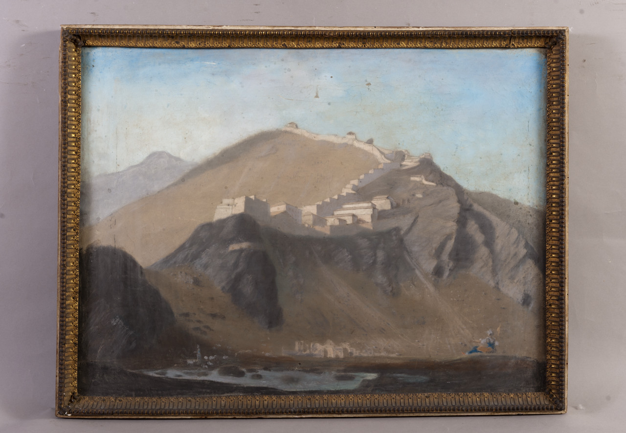 Veduta del forte di Fenestrelle (disegno, opera isolata) - ambito piemontese (XIX)