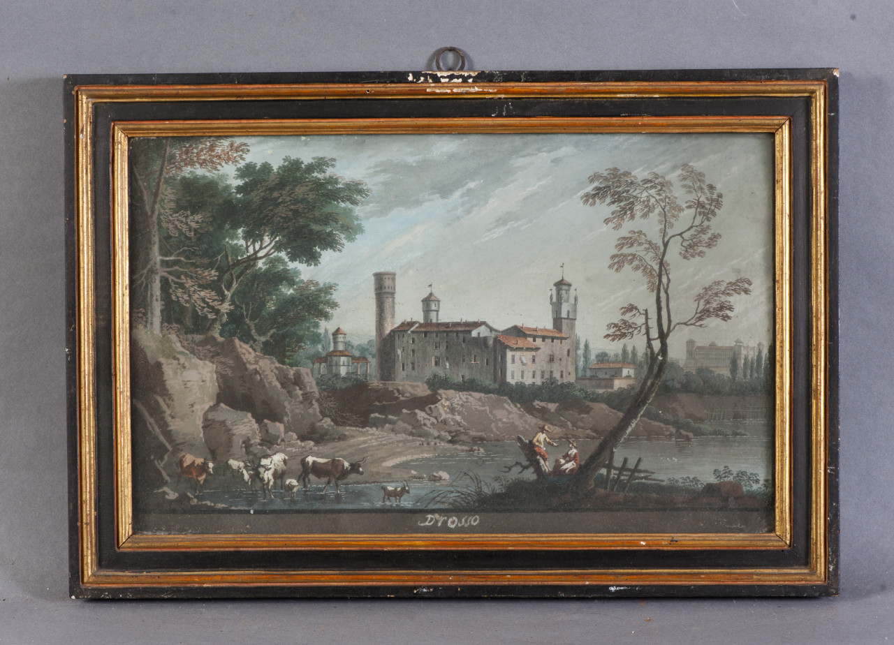 Veduta del Castello del Drosso (disegno, opera isolata) - ambito piemontese (XIX)