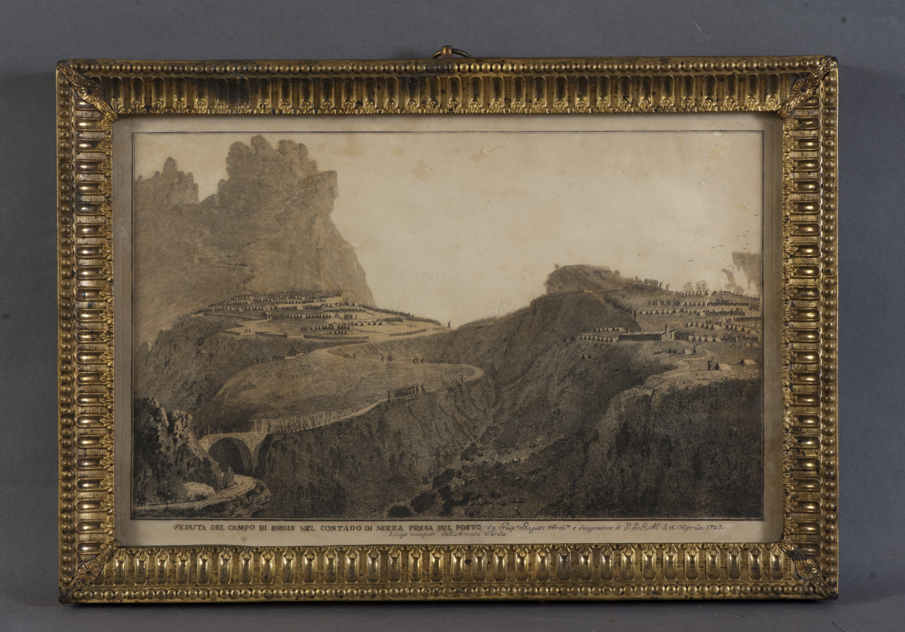 Veduta del campo di Brois nel contado di Nizza (stampa) - ambito piemontese (sec. XVIII)