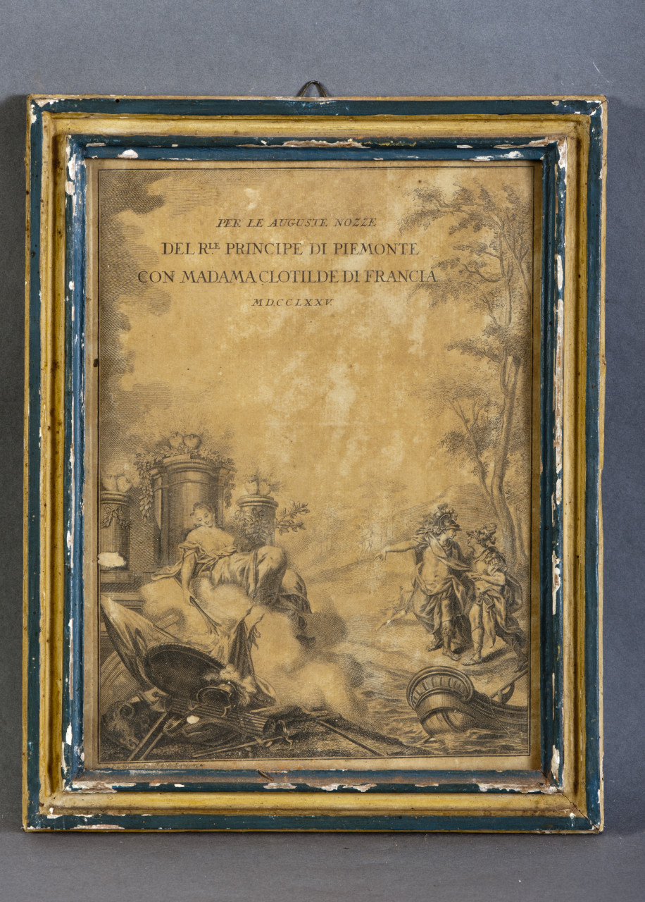 Allegoria per le nozze di Carlo Emanuele IV di Savoia e Clotilde di Francia (stampa) - ambito piemontese (sec. XVIII)