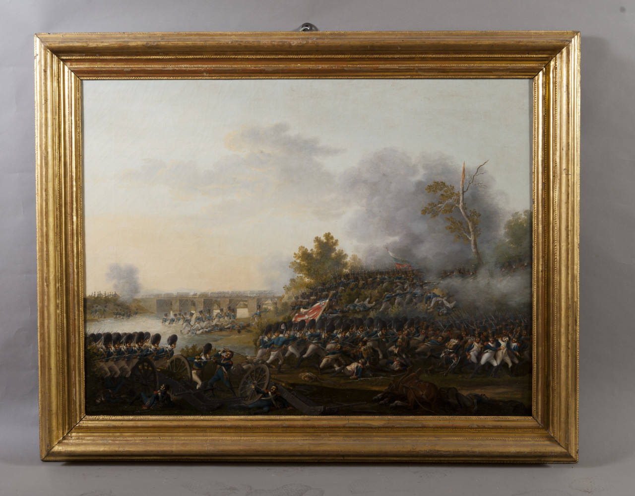Battaglia tra francesi e austriaci (dipinto, opera isolata) - ambito piemontese (metà sec. XIX)