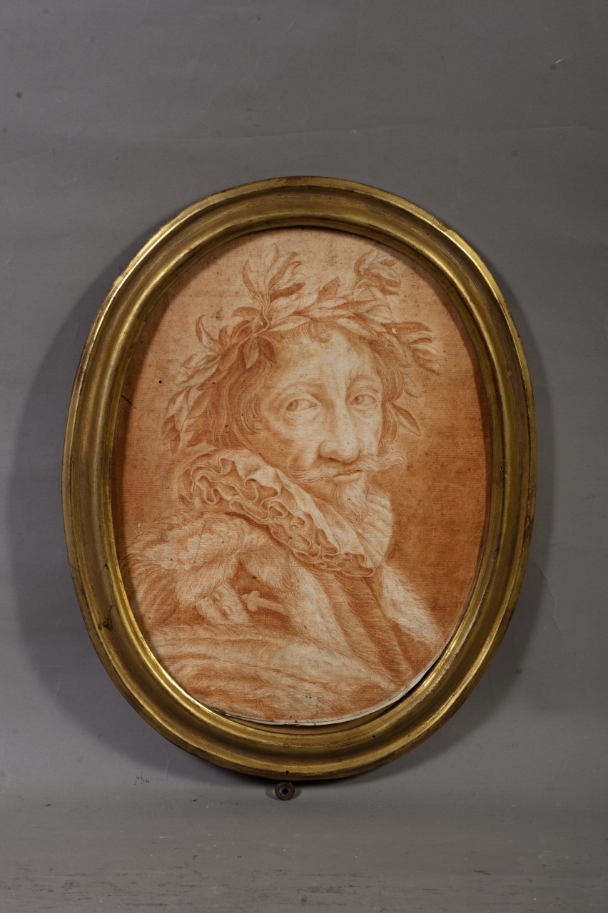 Ritratto del Cavalier Giovan Battista Marino (disegno, opera isolata) - ambito francese (prima metà XVII)