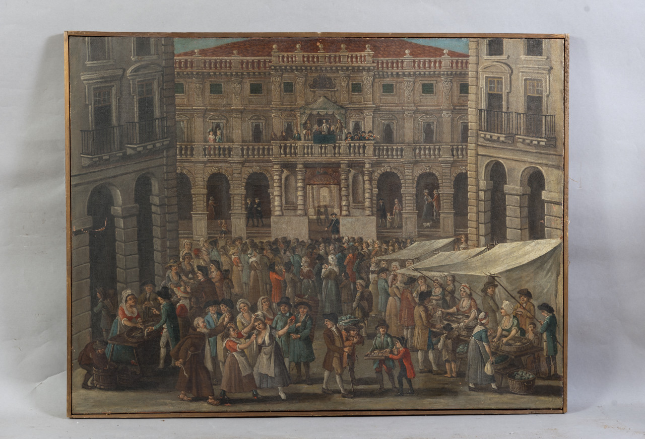 Scena di genere (dipinto, opera isolata) - ambito piemontese (seconda metà sec. XVIII)