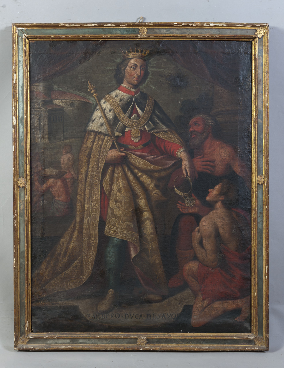 Elemosina del beato Amedeo IX di Savoia (dipinto, opera isolata) - ambito piemontese (prima metà sec. XVIII)