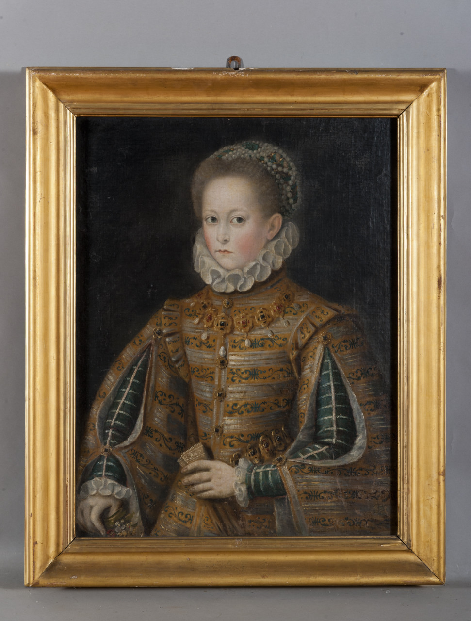 Ritratto di Isabella di Savoia (dipinto, opera isolata) - ambito piemontese (fine/ inizio seco. XVI/ XVII)