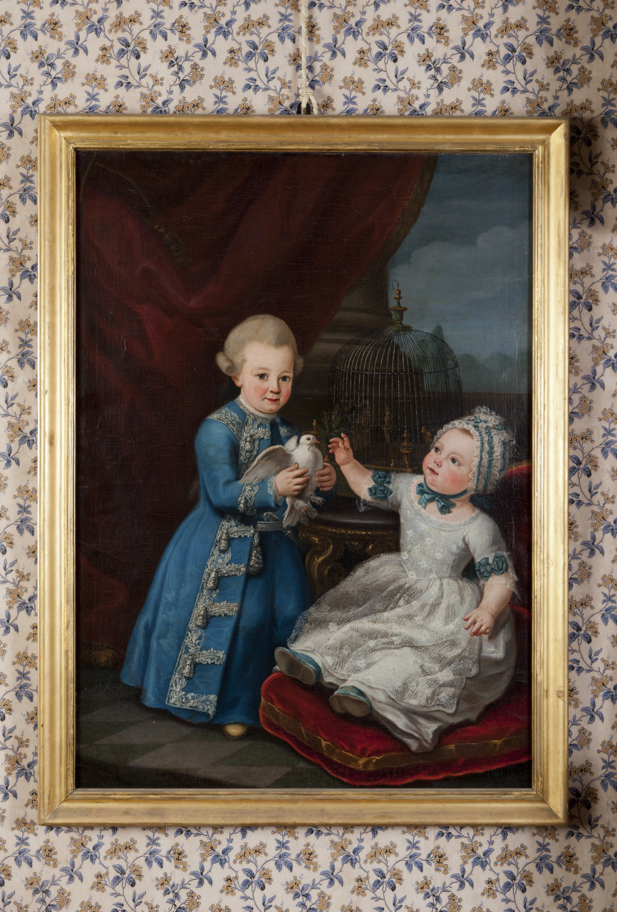 Ritratto di principino e principessina (dipinto, opera isolata) - ambito francese (terzo quarto sec. XVIII)