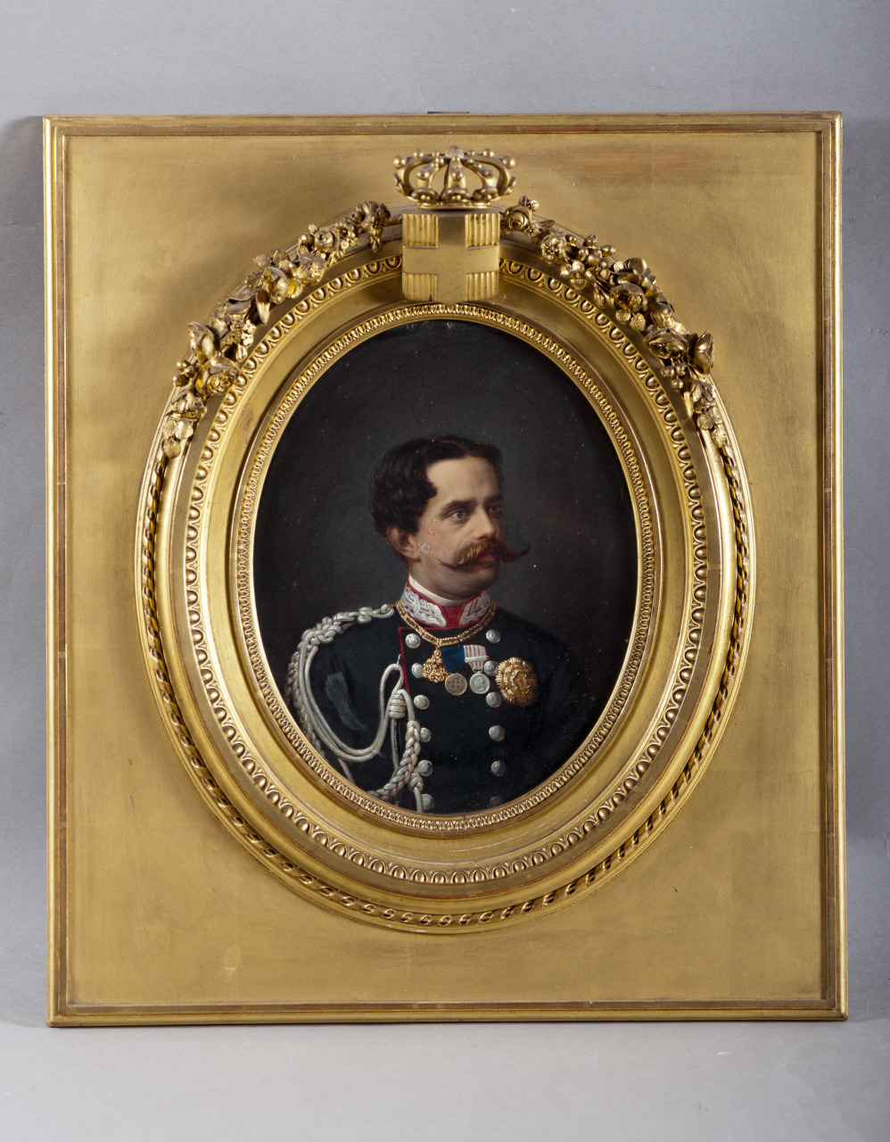 Ritratto di Umberto I di Savoia-Catignano (miniatura, pendant) - ambito piemontese (terzo quarto sec. XIX)