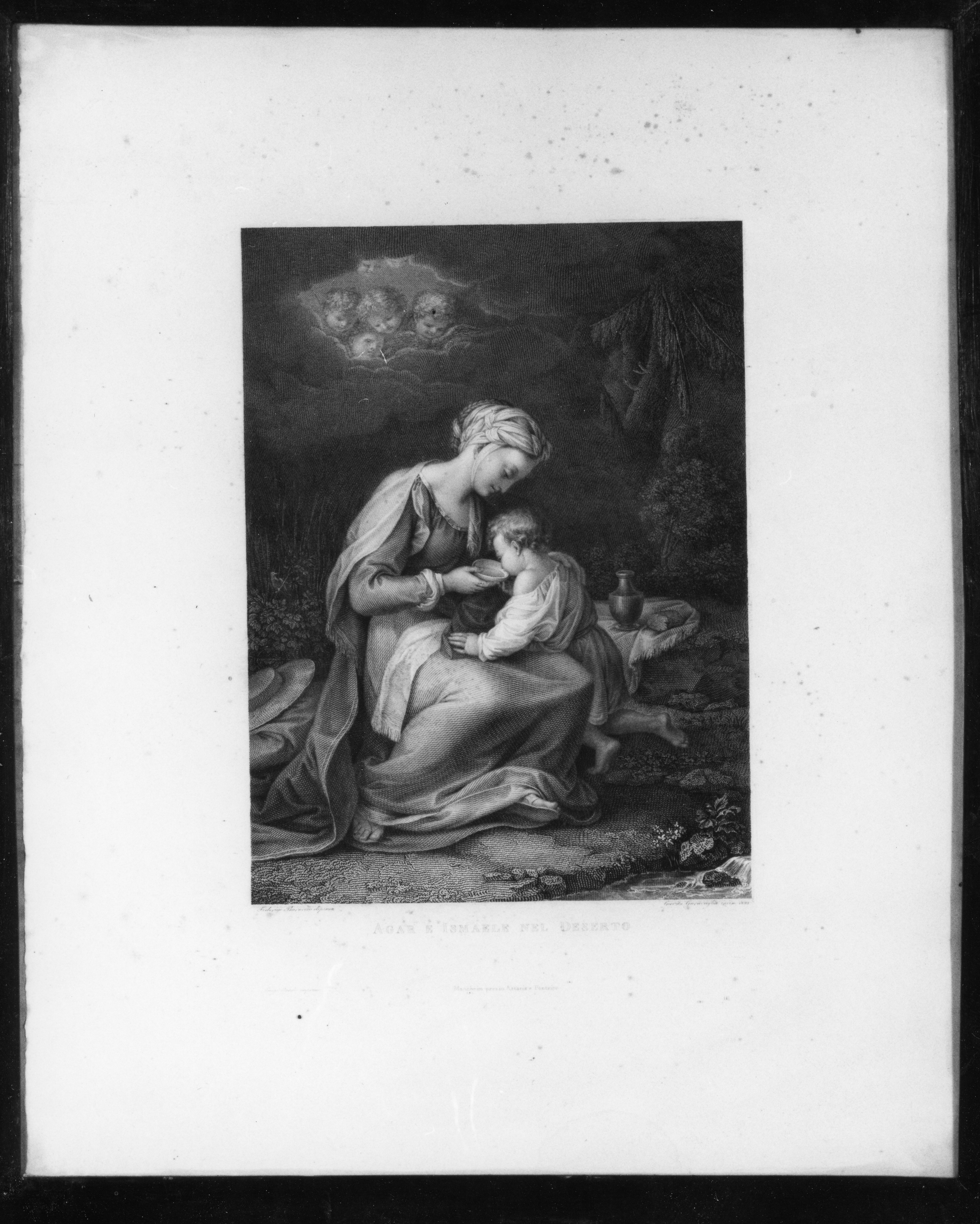 Agar e Ismaele nel deserto (stampa) di Garavaglia Giovita, Barocci Federico, Bardi Luigi (sec. XIX)
