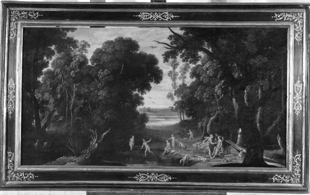 Diana e le ninfe sorprese da Atteone (dipinto) - scuola fiamminga (prima metà sec. XVII)