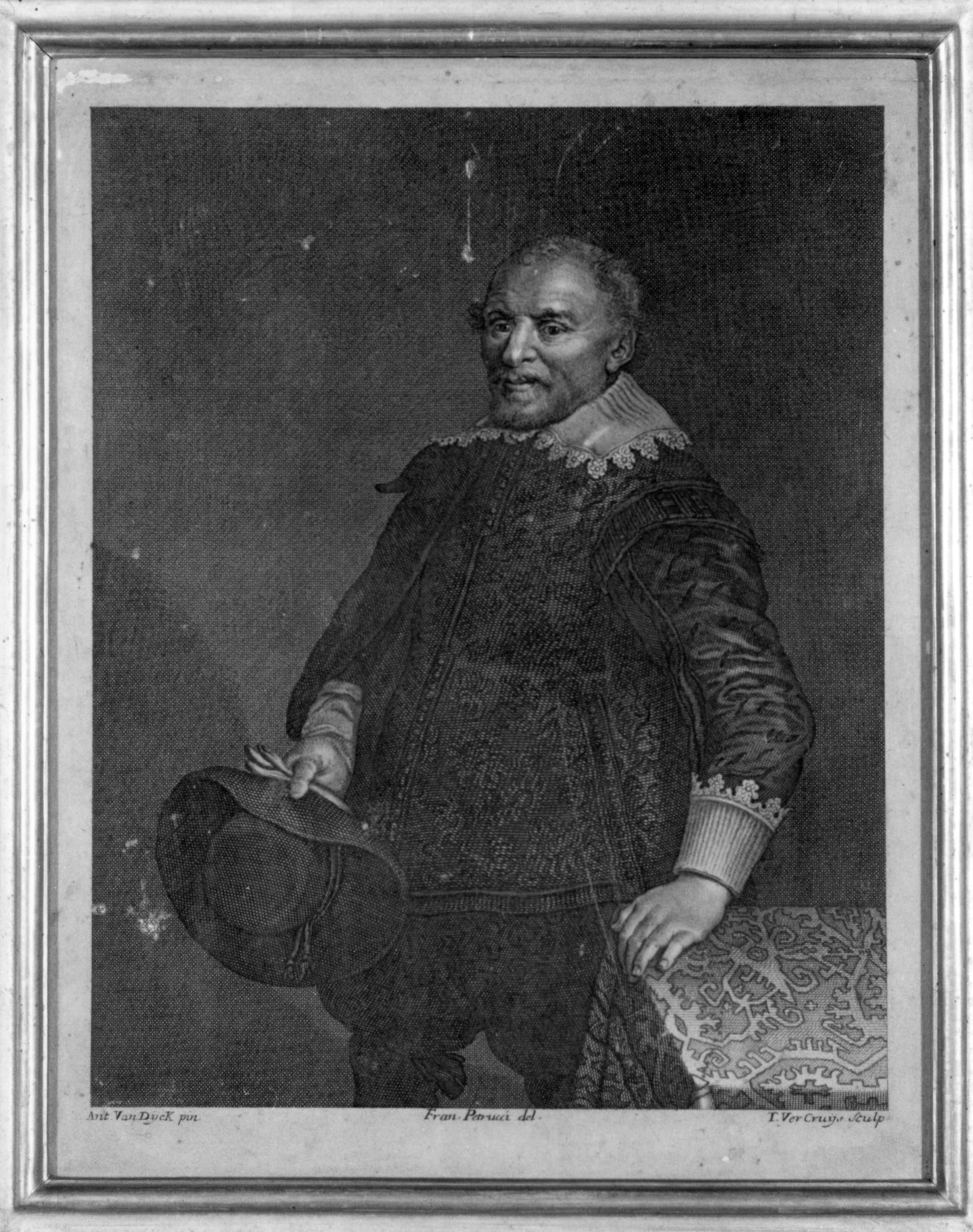 ritratto d'uomo (stampa) di Verkruys Theodor, Petrucci Francesco, Van Dyck Antonie (prima metà sec. XVIII)