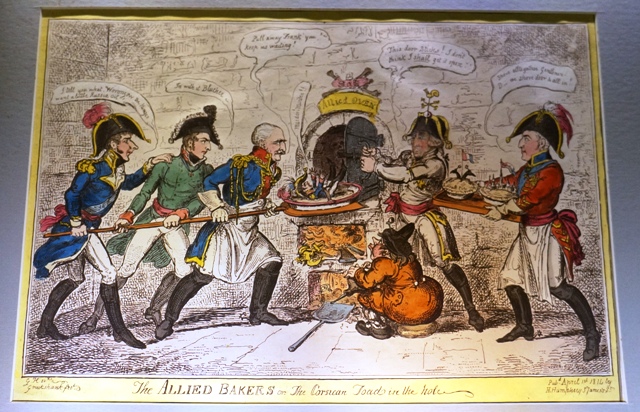 I fornai alleati o il Manzo Corso al forno, Napoleone e l'isola d'Elba (stampa) di Humphrey, George, Cruikshank George (primo quarto sec. XIX)