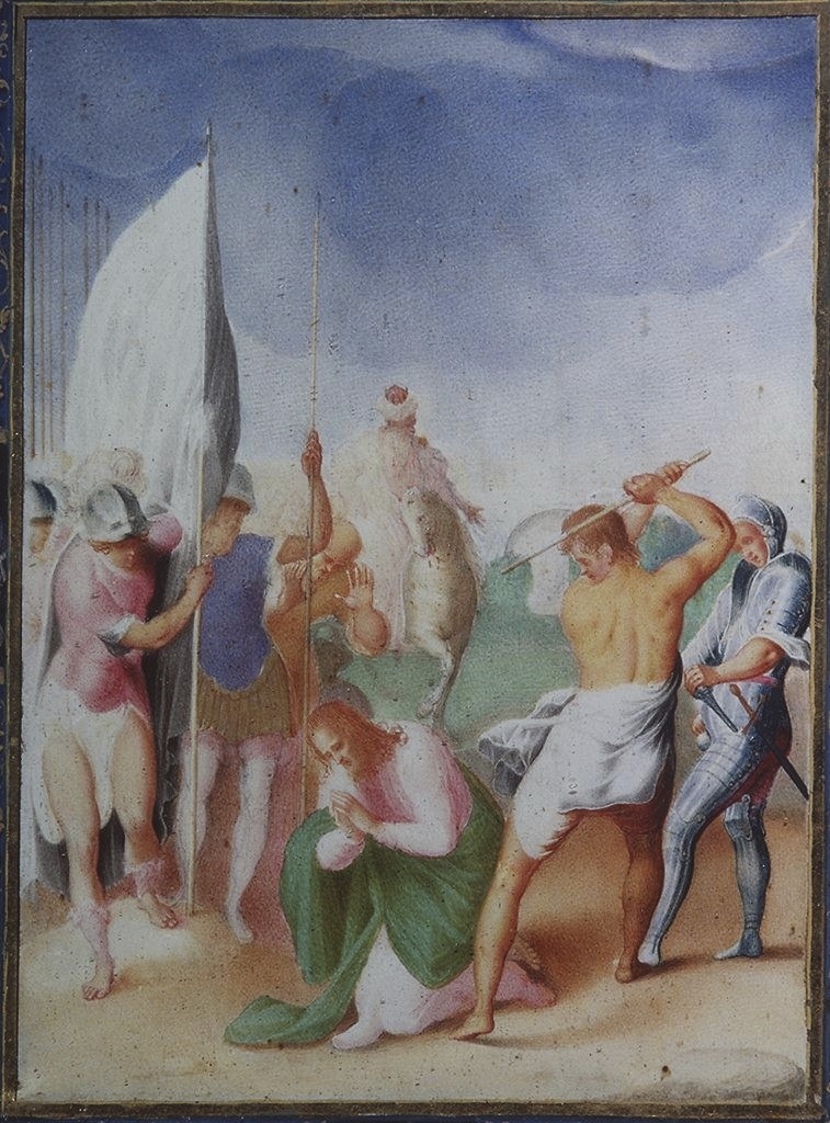 martirio di San Giacomo il Minore (miniatura) di Mariani Valerio (primo quarto sec. XVII)