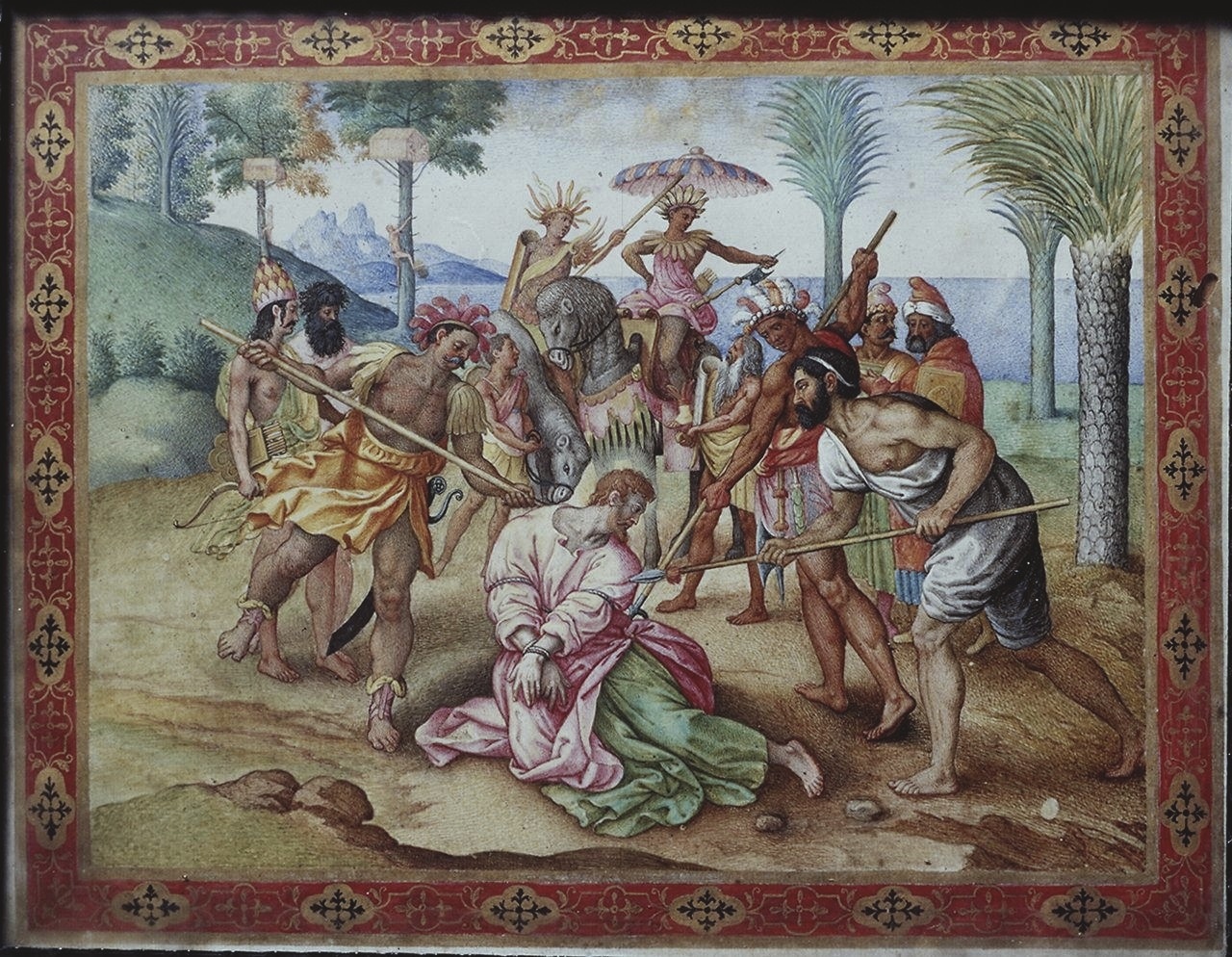 martirio di San Tommaso (miniatura) di Lupi Simone (secc. XVI/ XVII)