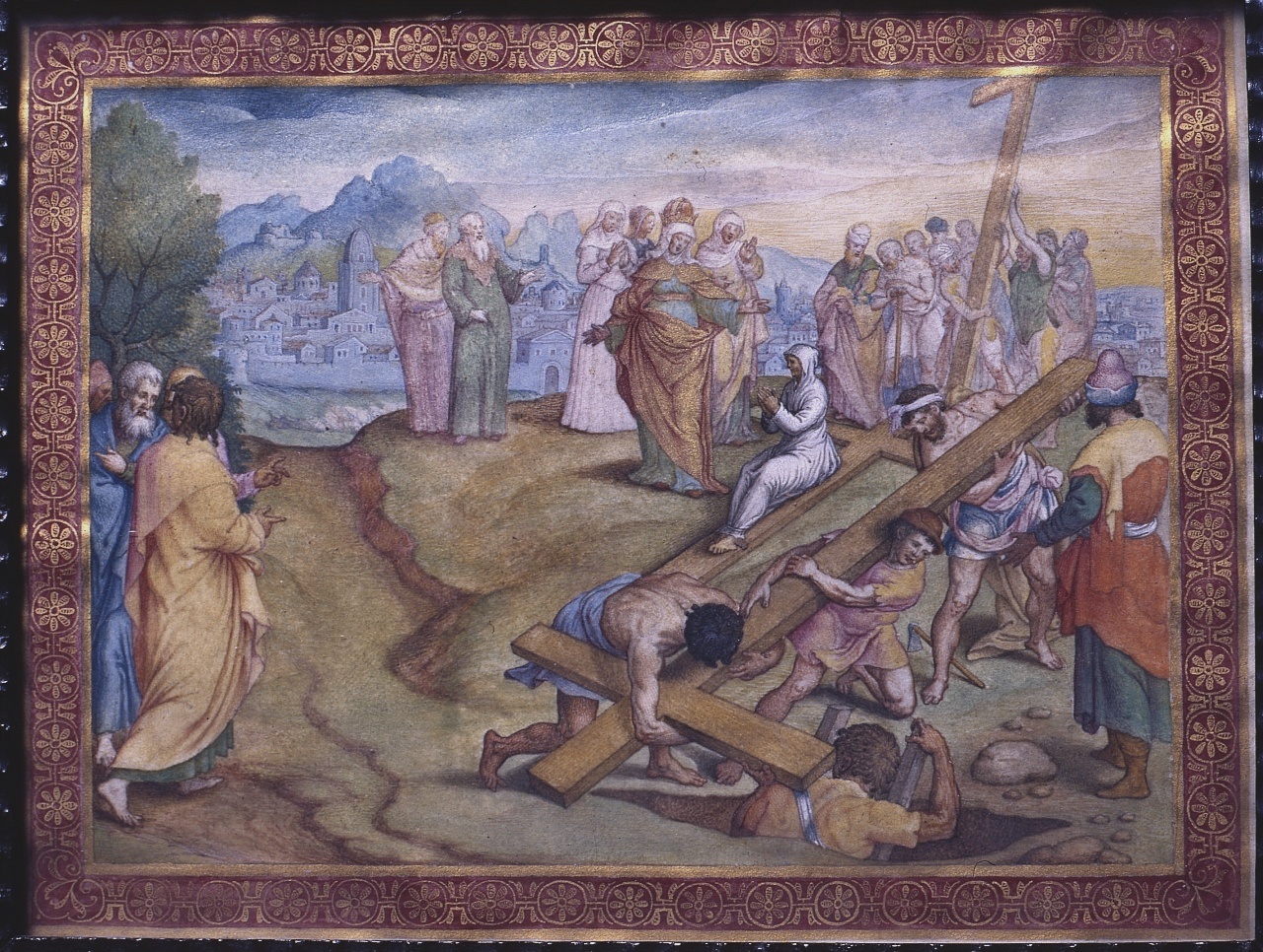 ritrovamento della vera croce (miniatura) di Lupi Simone (secc. XVI/ XVII)