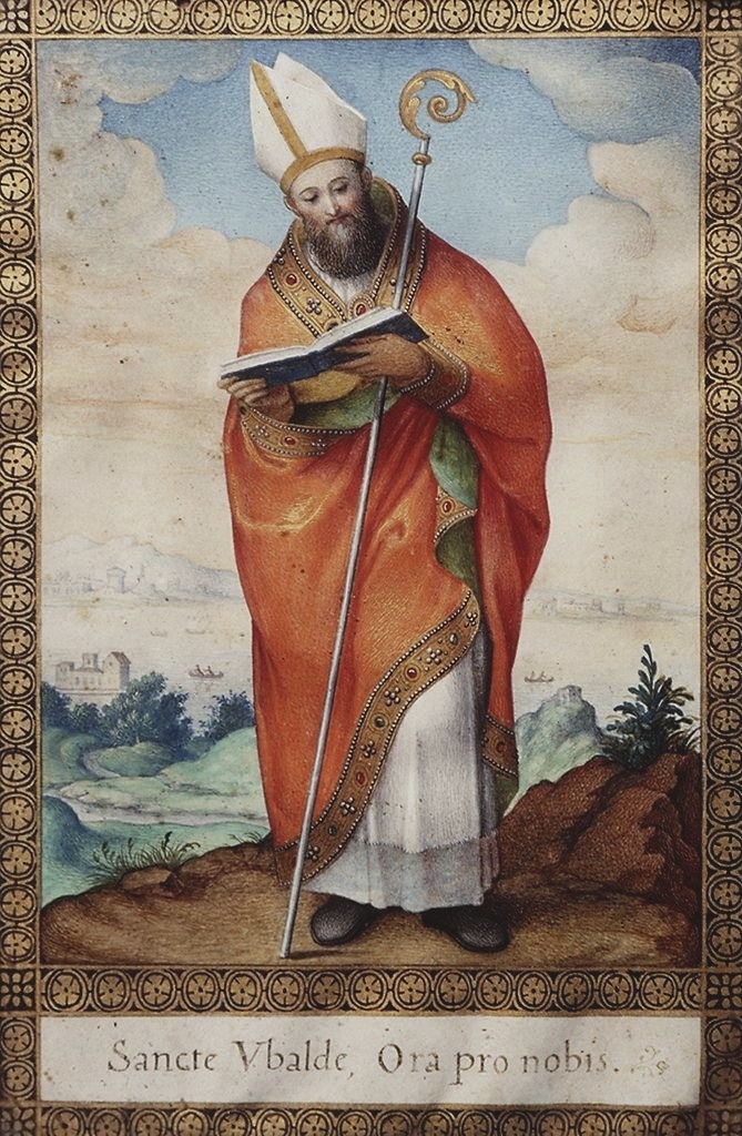 Sant'Ubaldo (miniatura) di Lupi Simone (secc. XVI/ XVII)