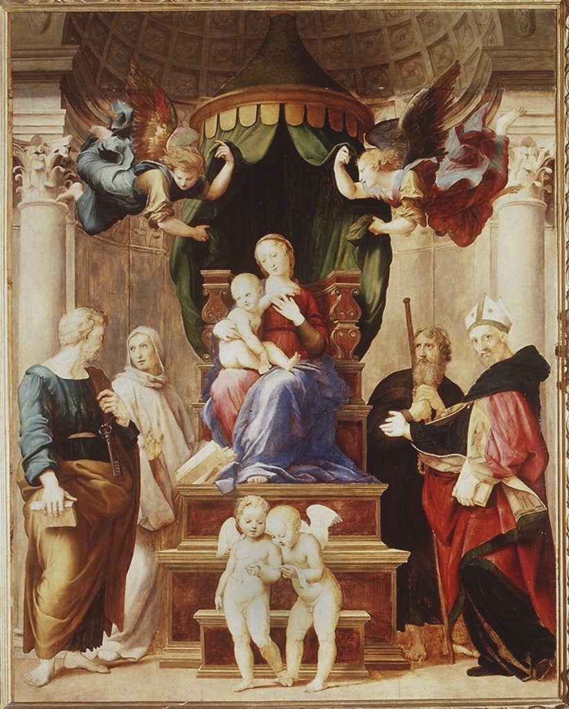 Madonna del Baldacchino, Madonna con Bambino e Santi (dipinto) di Raffaello (primo quarto sec. XVI)