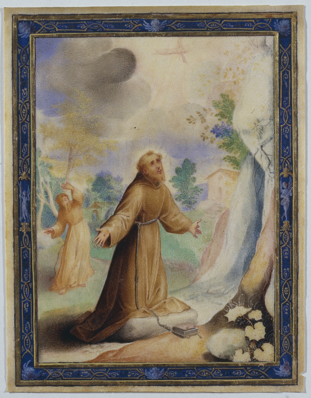 San Francesco d'Assisi riceve le stimmate (miniatura) di Mariani Valerio (primo quarto sec. XVII)