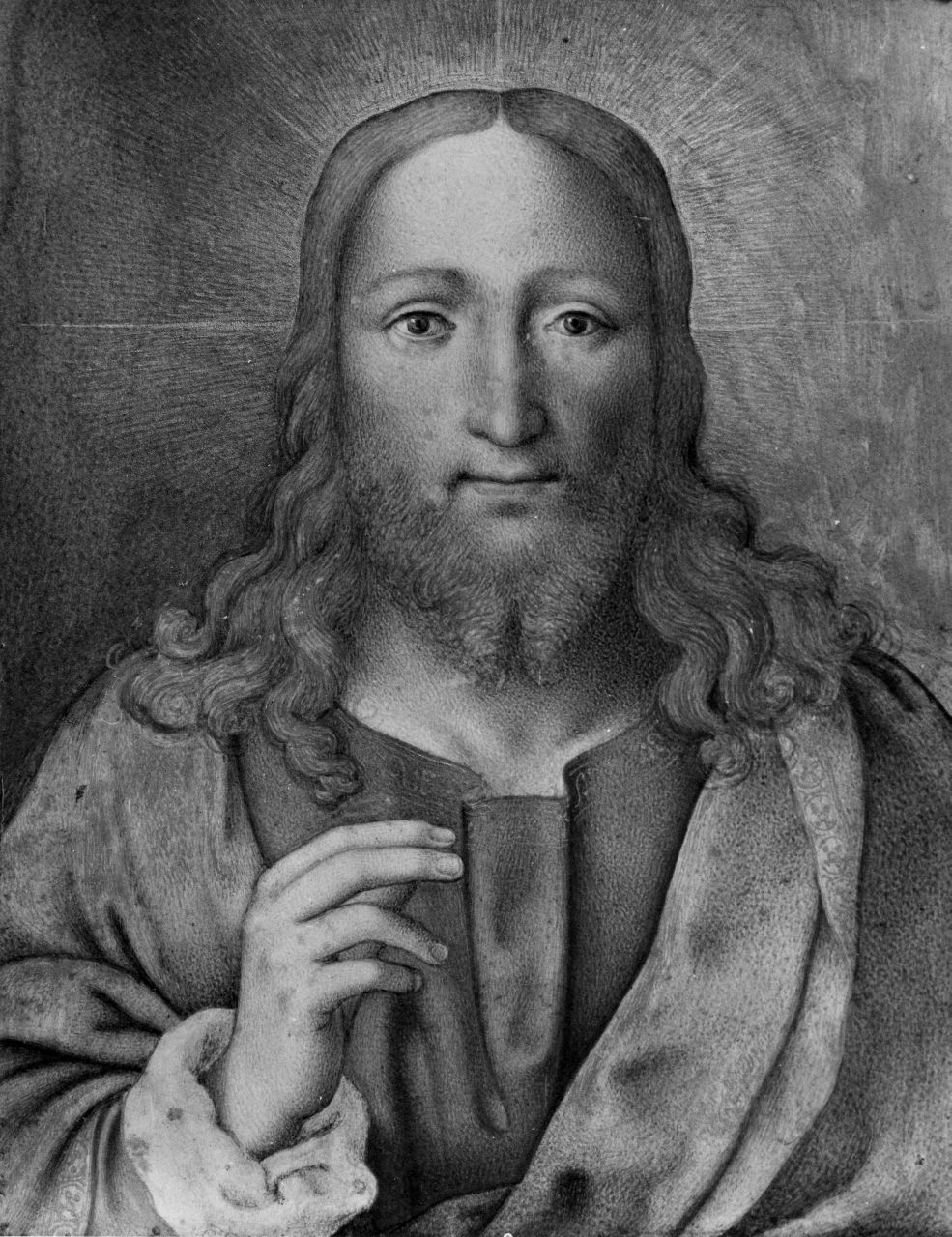 Cristo redentore benedicente (miniatura) di Lupi Simone (secc. XVI/ XVII)