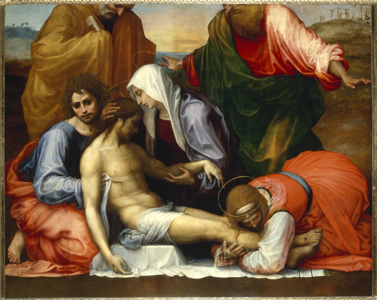 compianto sul Cristo morto (dipinto) di Fra Bartolomeo (primo quarto sec. XVI)