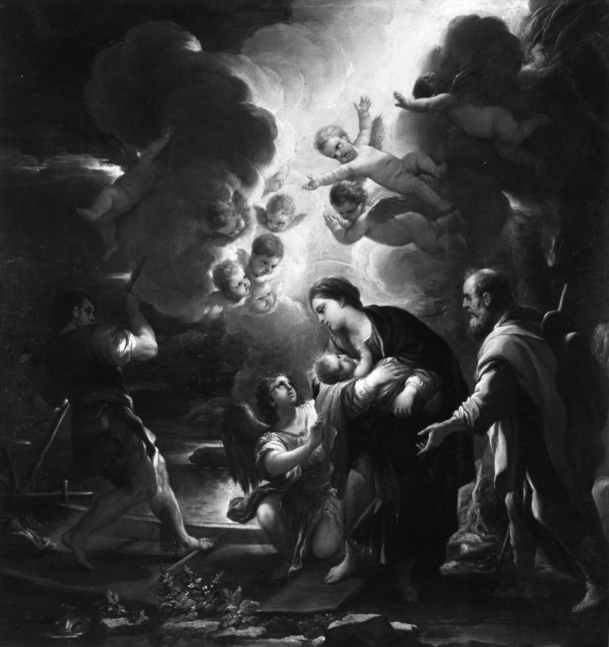 fuga in Egitto (dipinto) di Giordano Luca (sec. XVII)