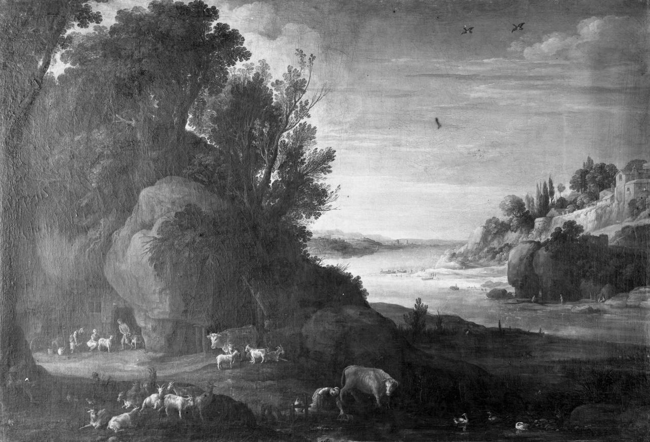 paesaggio con animali (dipinto) di Brill Paul (attribuito) (sec. XVII)