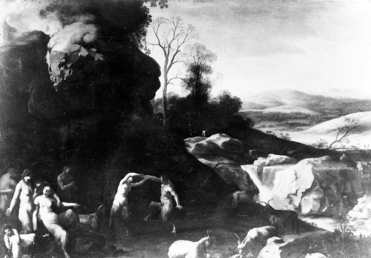 paesaggio con satiri danzanti (dipinto) di Poelenburgh Cornelis van (sec. XVII)
