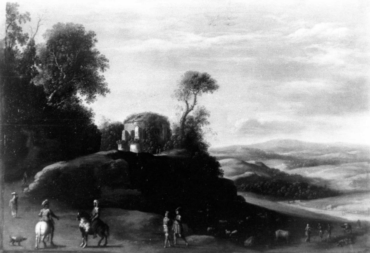paesaggio con rovine (dipinto) di Poelenburgh Cornelis van (sec. XVII)