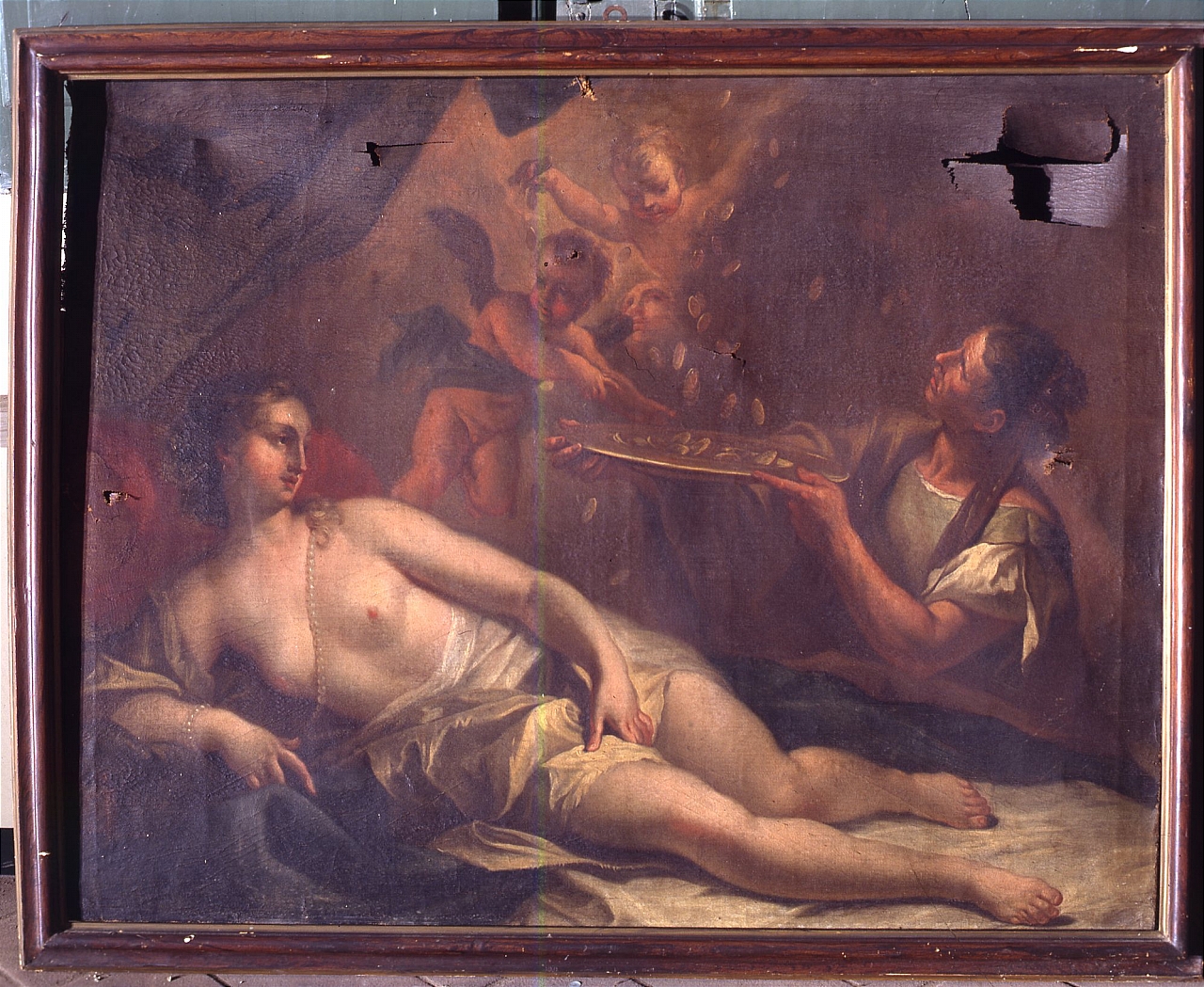 Danae e la pioggia d'oro (dipinto) di Ricci Sebastiano (sec. XVIII)