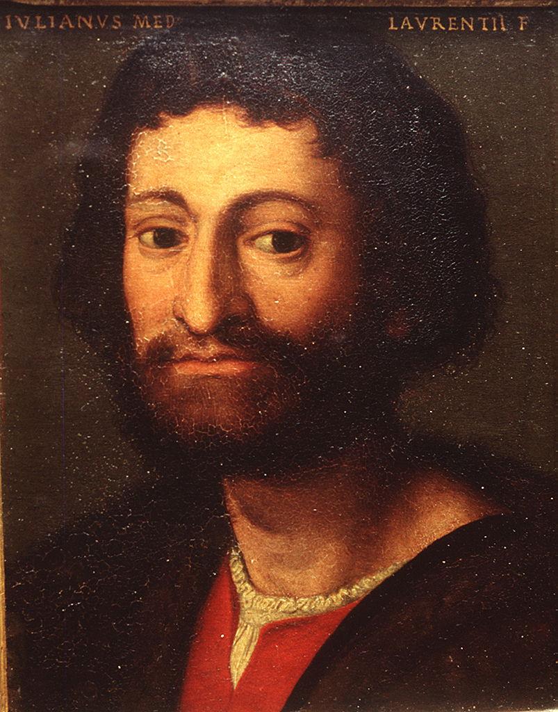 ritratto di Giuliano duca di Nemours (miniatura) di Bronzino (bottega) (sec. XVI)