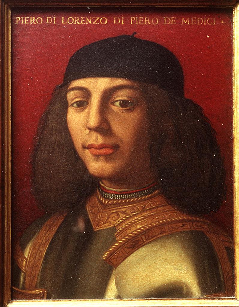ritratto di Piero de' Medici (miniatura) di Bronzino (bottega) (sec. XVI)