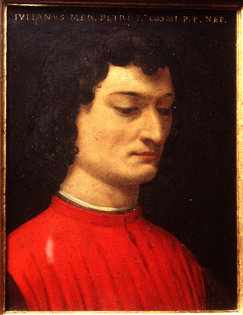 ritratto di Giuliano de' Medici (miniatura) di Bronzino (bottega) (sec. XVI)