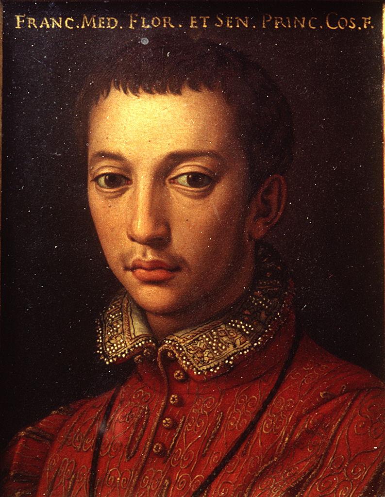 ritratto di Francesco I de' Medici (miniatura) di Bronzino (bottega) (sec. XVI)
