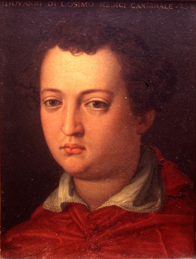 ritratto del cardinale Giovanni de' Medici (miniatura) di Bronzino (bottega) (sec. XVI)