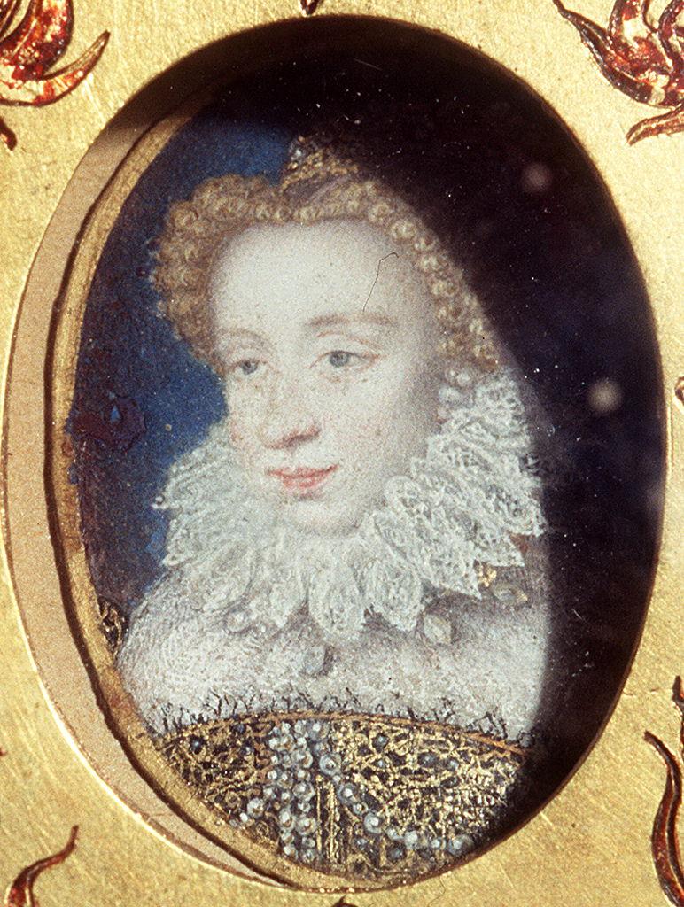 ritratto di Claudia di Francia duchessa di Lorena (miniatura) di Clouet François (bottega) (sec. XVI)