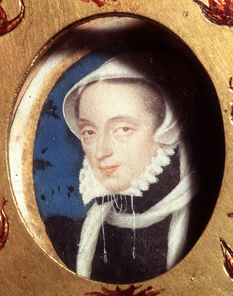 ritratto di Cristina di Danimarca duchessa di Lorena (miniatura) di Clouet François (bottega) (sec. XVI)