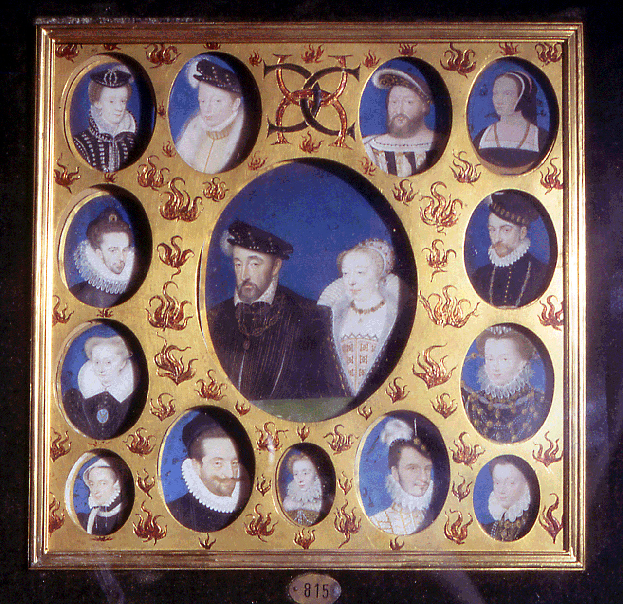 ritratto di Enrico II di Valois re di Francia e di Caterina de' Medici (miniatura) di Clouet François (bottega) (sec. XVI)