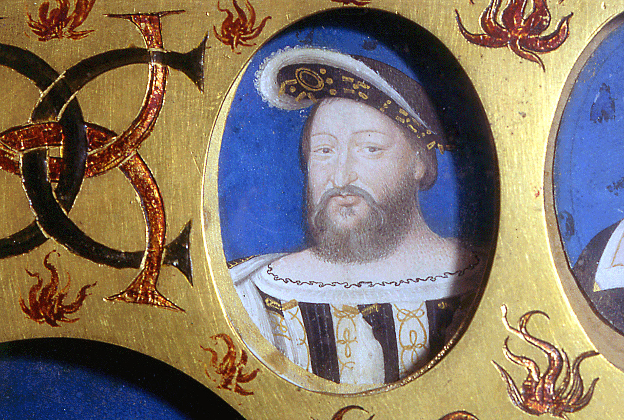 ritratto di Francesco I re di Francia (miniatura) di Clouet François (bottega) (sec. XVI)