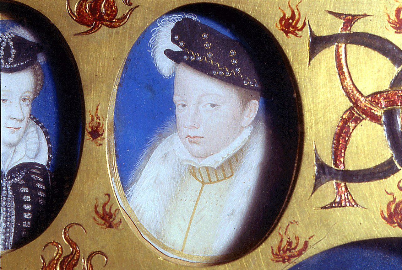 ritratto di Francesco II di Valois re di Francia (miniatura) di Clouet François (bottega) (seconda metà sec. XVI)