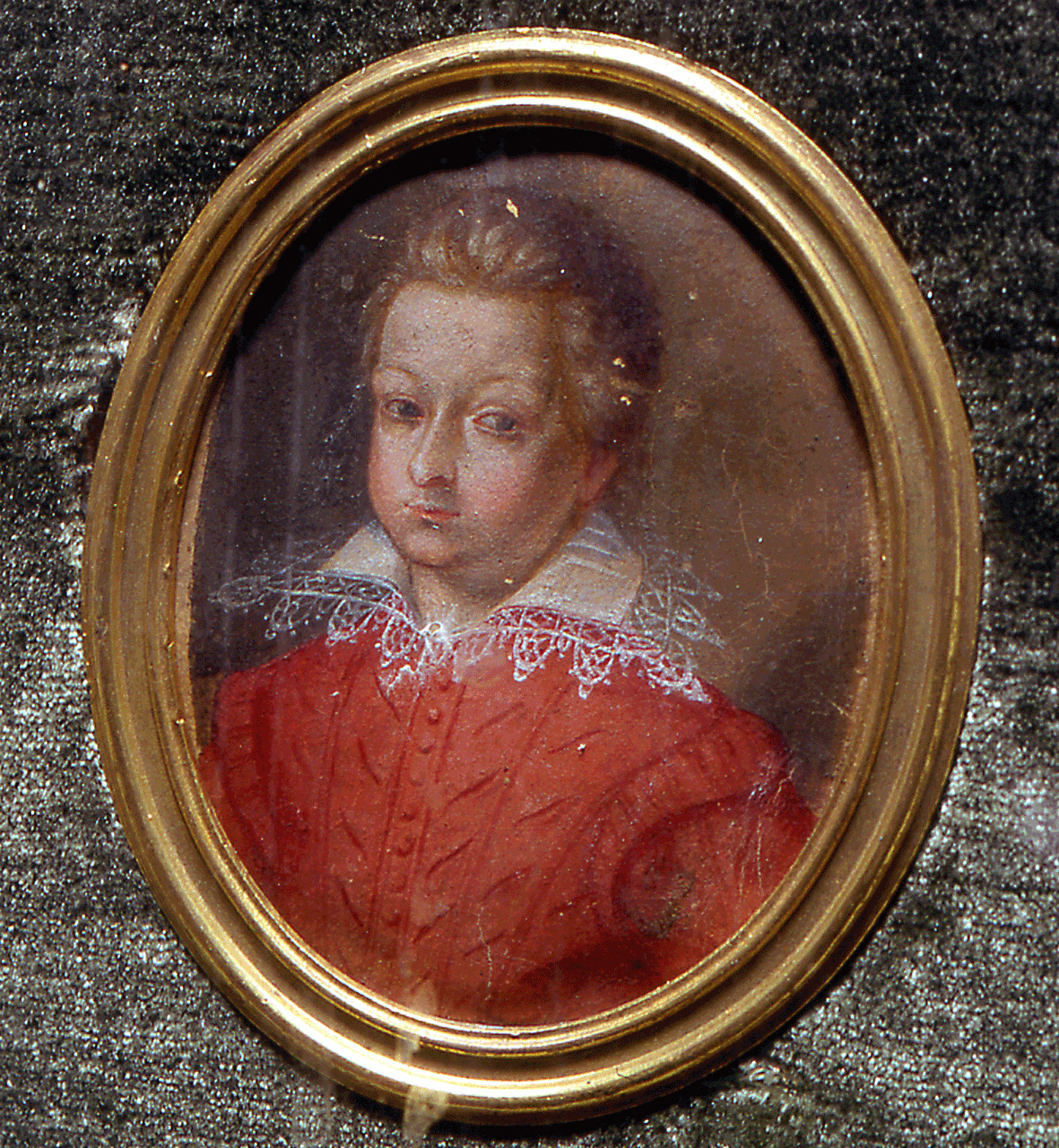 ritratto di ragazzo biondo (miniatura) di Pourbus Frans il Giovane (scuola) (sec. XVII)
