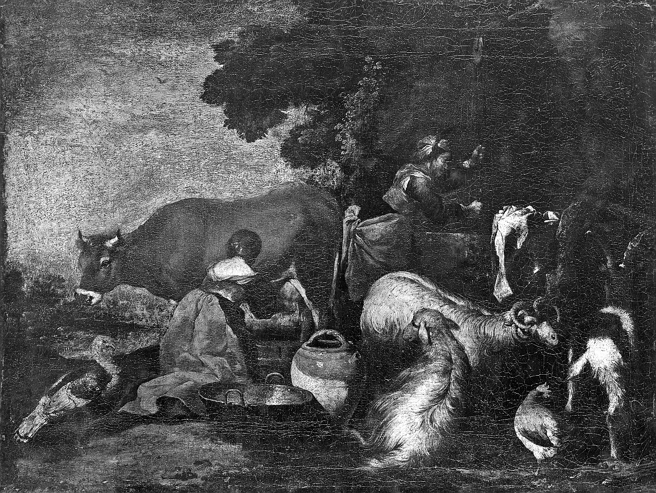 scena di vita campestre (dipinto) di Vassallo Antonio Maria (metà sec. XVII)