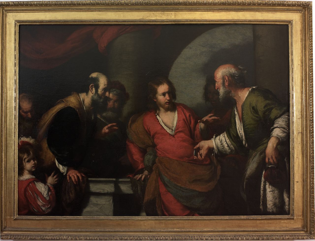 disputa di Cristo con i Farisei sul tributo a Cesare (dipinto) di Strozzi Bernardo (sec. XVII)