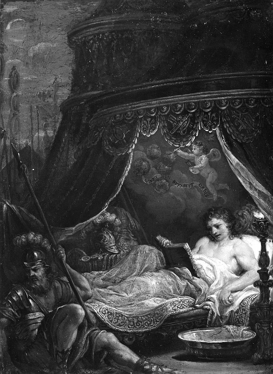 Alessandro Magno nella sua tenda legge le opere di Omero (dipinto) di Ferri Ciro (sec. XVII)