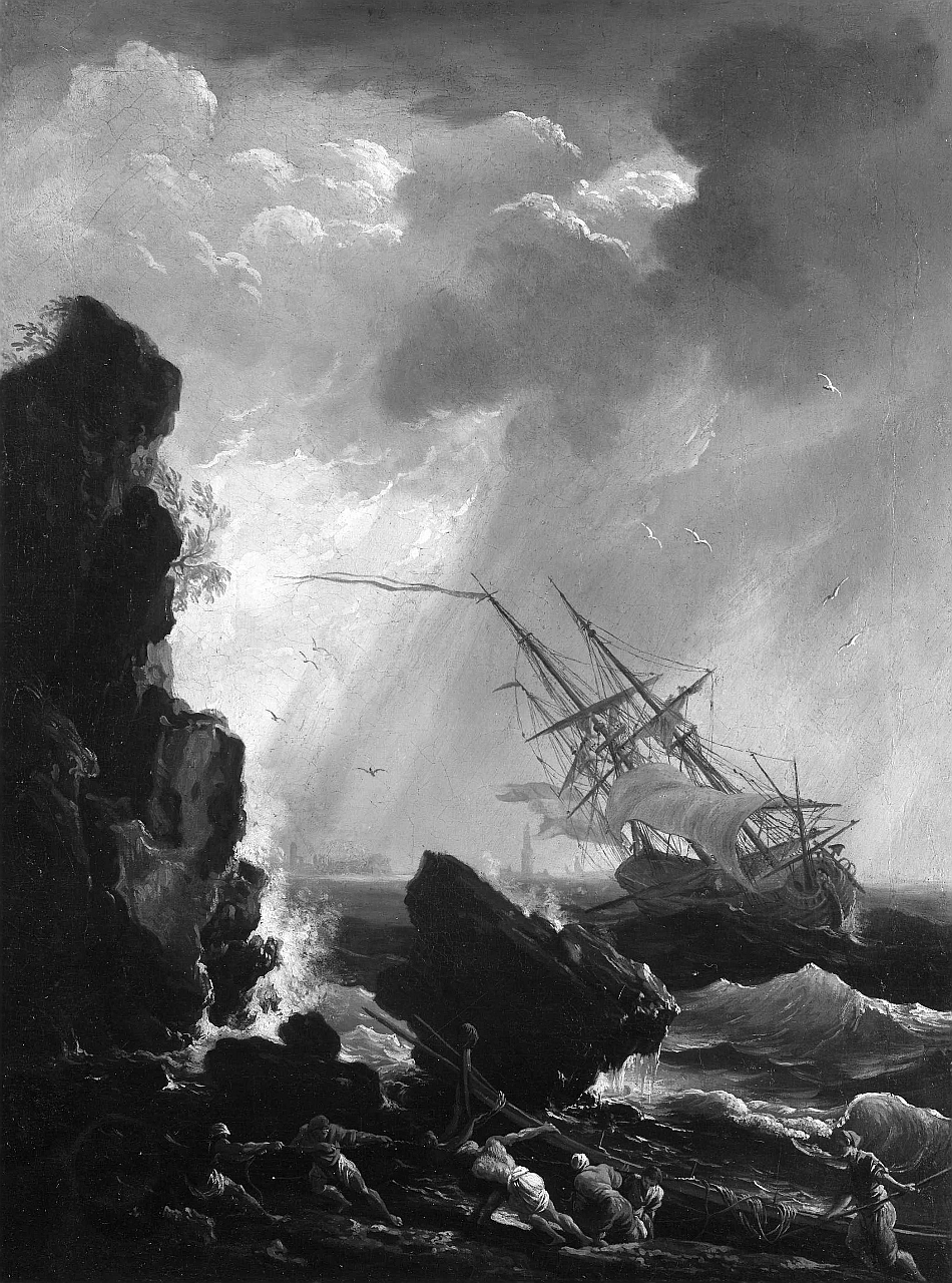 naufragio (dipinto) di Vernet Joseph Claude (metà sec. XVIII)