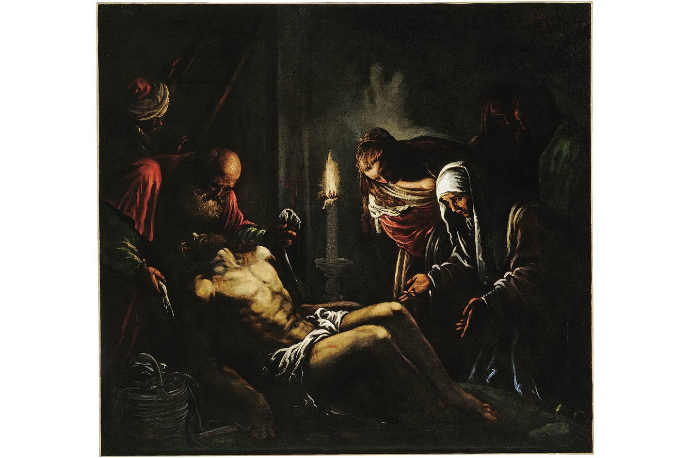 compianto sul Cristo morto (dipinto) di Bassano Jacopo (bottega) (ultimo quarto sec. XVI)