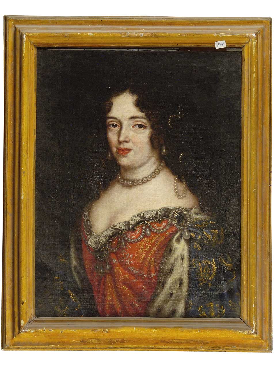 ritratto della regina Casimira Sobieska (dipinto) - ambito francese (ultimo quarto sec. XVII)