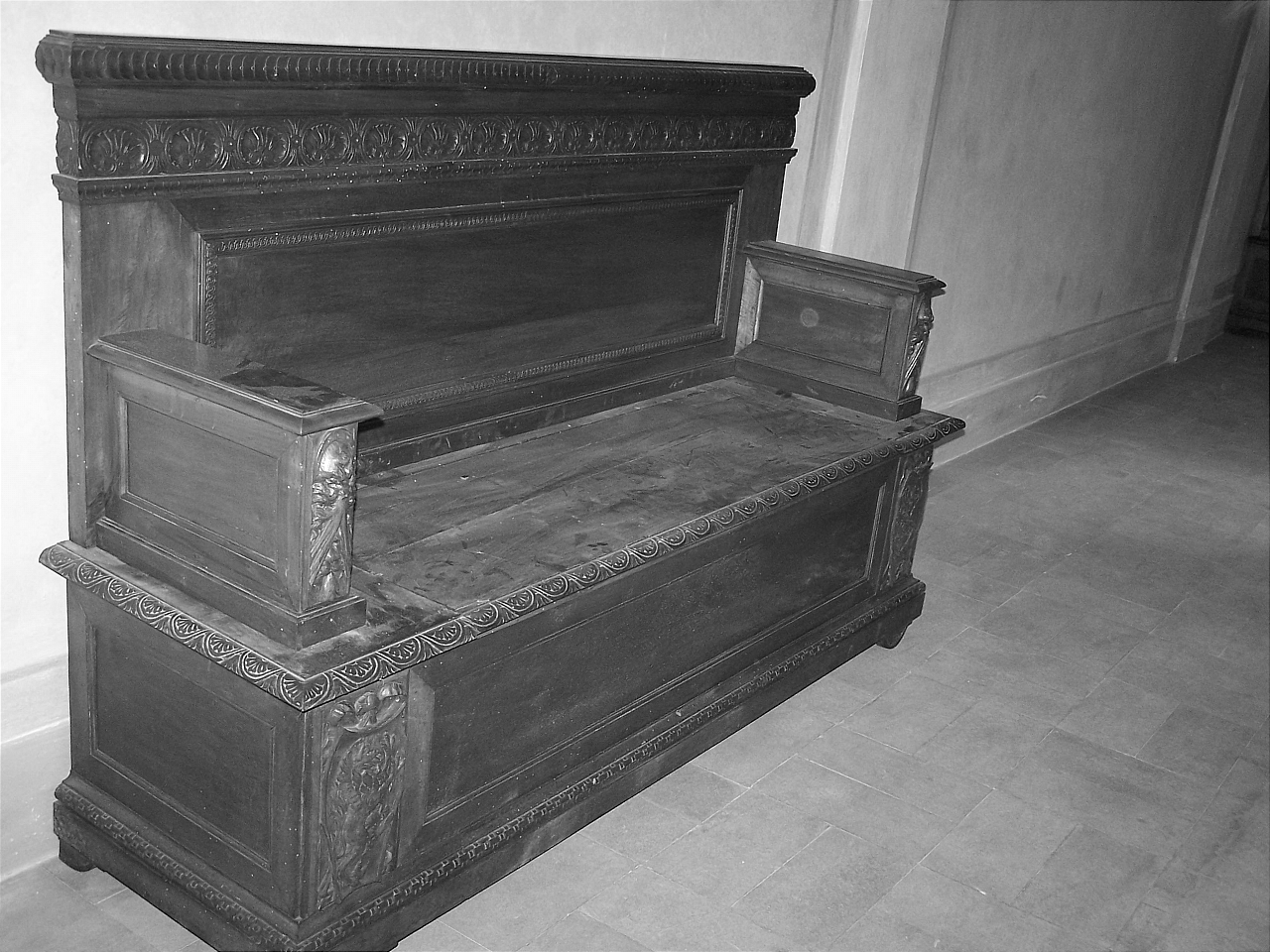 cassapanca, coppia - bottega toscana (prima metà sec. XIX)