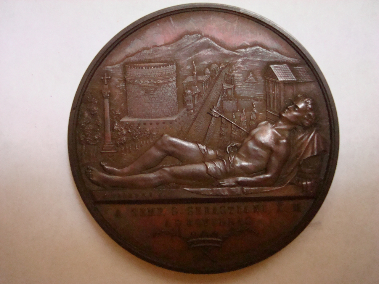 San Sebastiano (medaglia) di Pieroni Adolfo (sec. XIX)