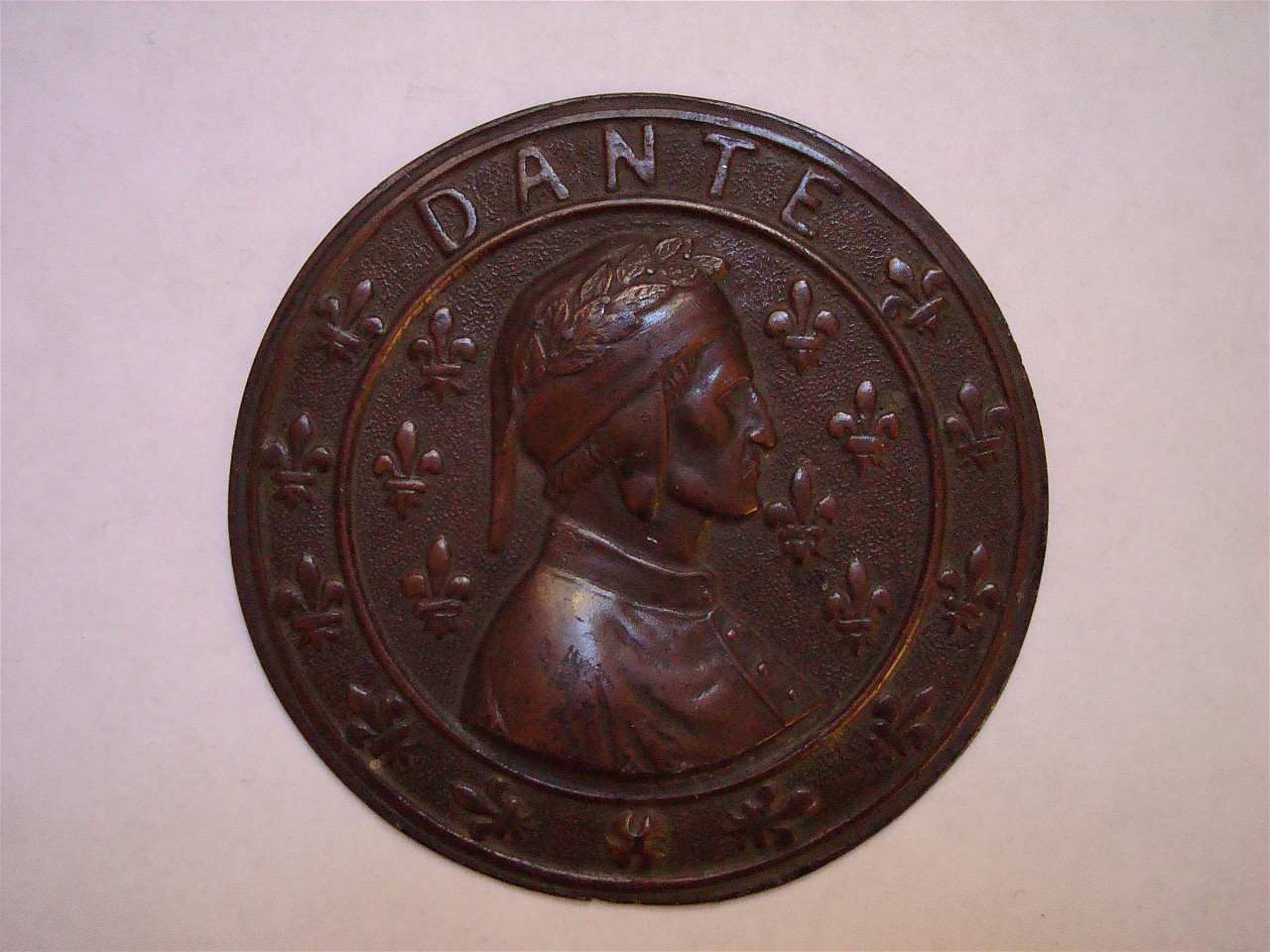 ritratto di Dante Alighieri (placchetta) - bottega fiorentina (sec. XIX)