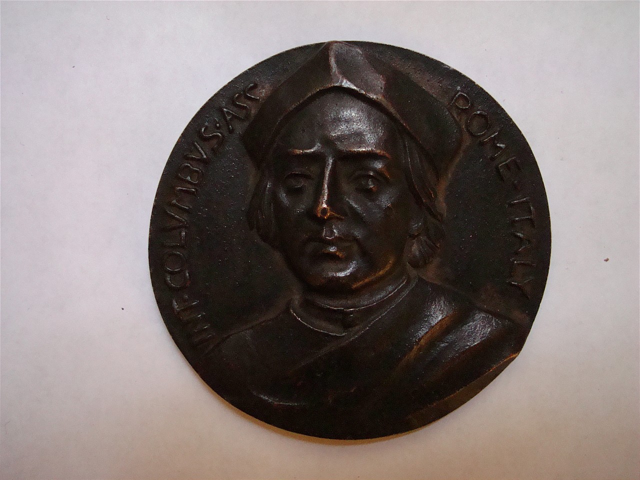 ritratto di Cristoforo Colombo, caravella (medaglia) - bottega italiana (primo quarto sec. XX)